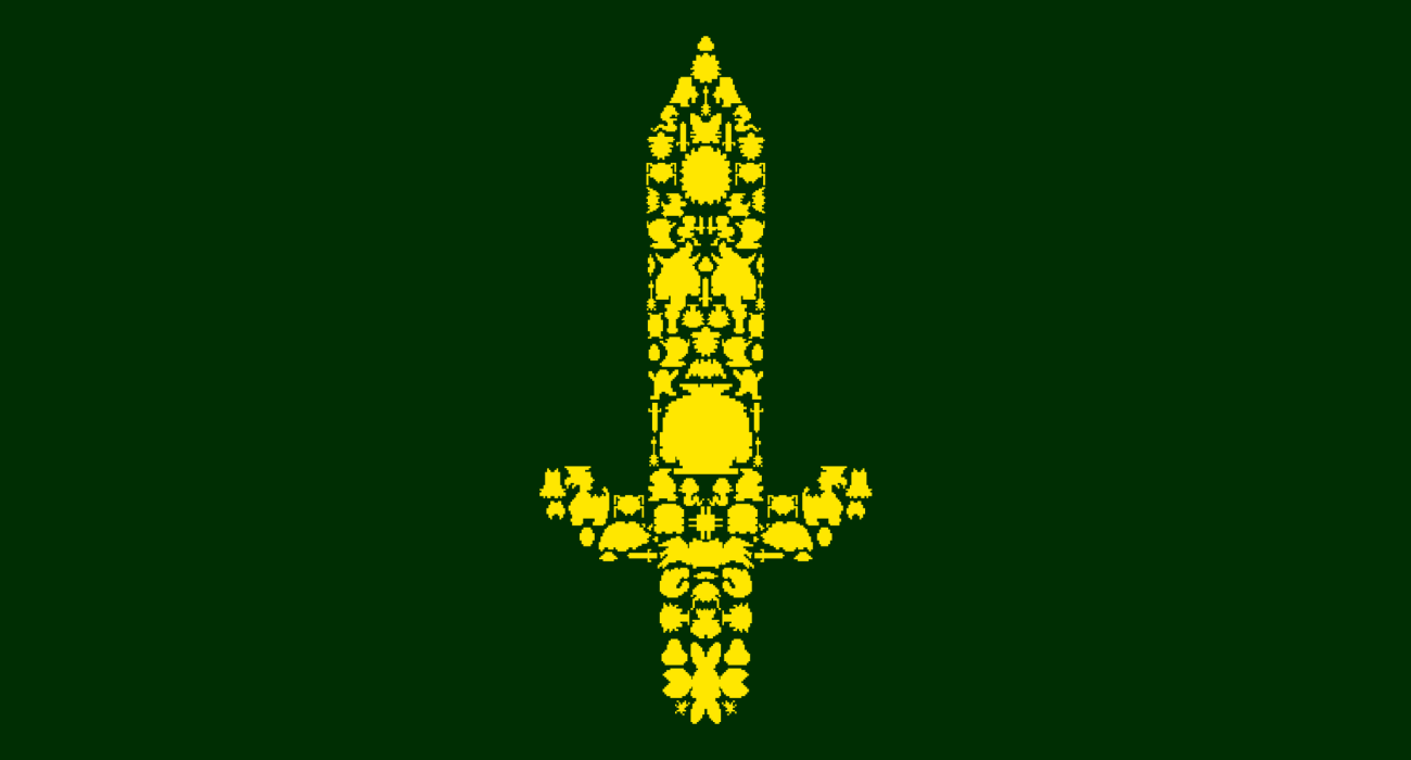 Link's Master Sword made up of all of the Darknuts, Armos, Octorocs, and other Hyrulian pests you'll exterminate during your quest to rescue Zelda